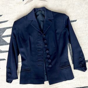 Vintage wool navy blue blazer jacket